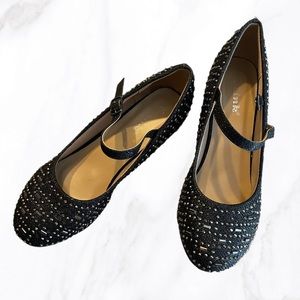 Big girls size 4 black block heel shoes